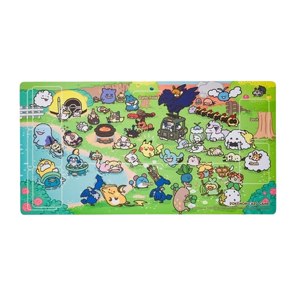 Pokemon Yurutto playmat featuring multiple pokemon playing in a park.