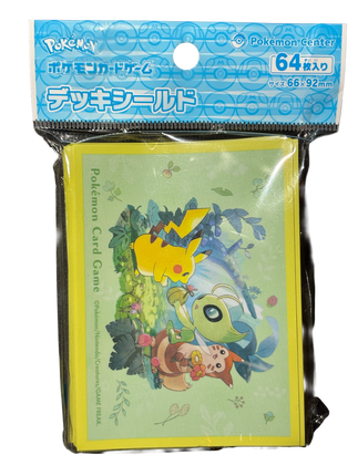Pikachu and Celebi Yellow Card Sleeves