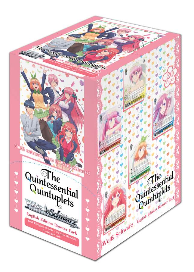 Weiss Schwarz the Quintessential Quintuplets Booster Box contains 20 packs