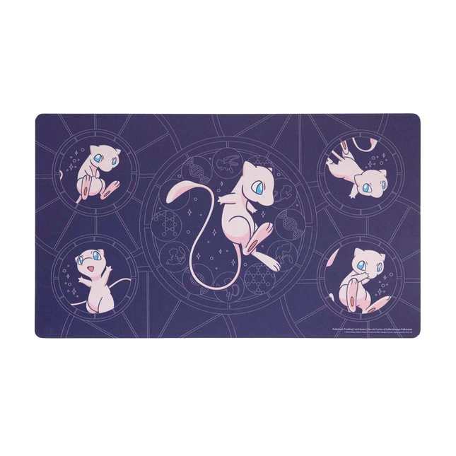 Pokemon Center Mew playmat featuring different poses.