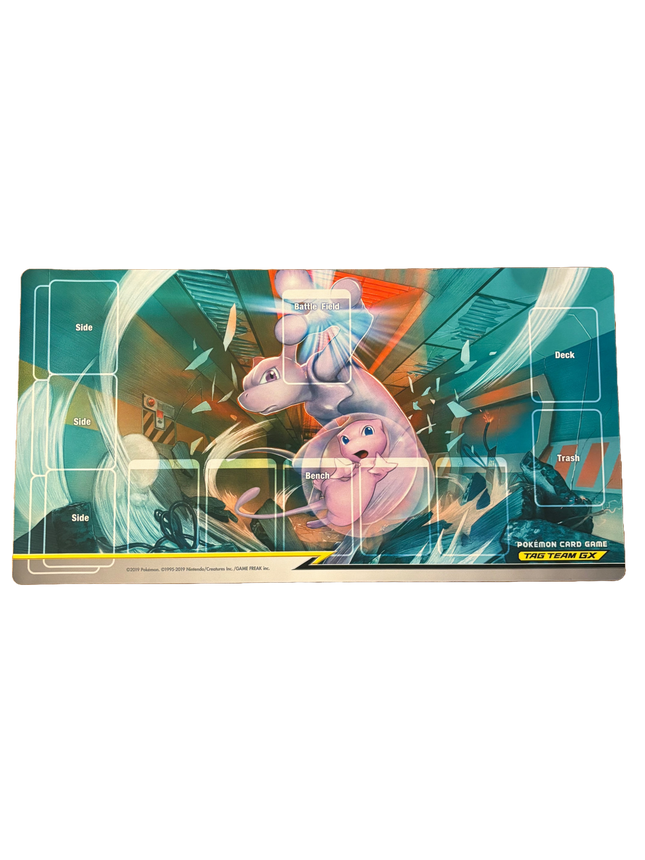 Pokemon Card Game Rubber Play Mat Mewtwo and Mew Tag Team GX
