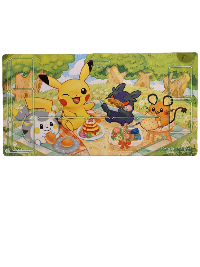 Pokemon Center Japan exclusive playmat Pikachu and Morpeko.