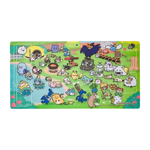 Pokemon Yurutto playmat featuring multiple pokemon playing in a park.