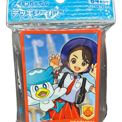 Pokémon Center Japan card sleeves featuring Juliana and Quaxly