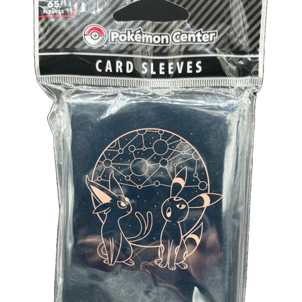 Pokémon Center card sleeves featuring Espeon and Umbreon.