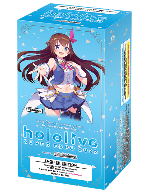 Weiss Schwarz  Hololive Premium Super Expo 2022 Booster Box Contains 6 Booster Packs