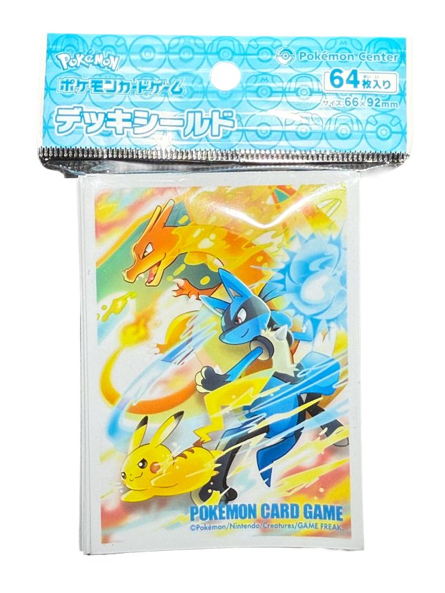 Charizard, Lucario, and Pikachu Card Sleeves