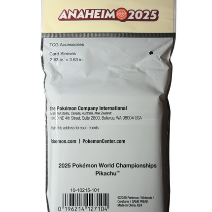 Pikachu Sleeves Pokemon World Championship Anaheim 2025