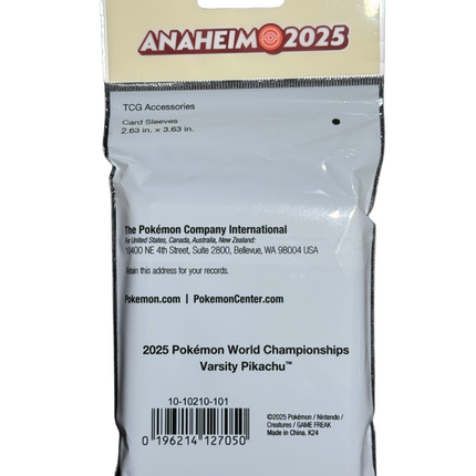 Varsity Pikachu Sleeves Pokemon Worlds Anaheim 2025